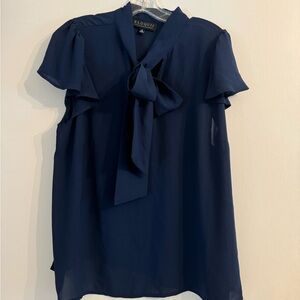 Eloquii sheer tie neck blouse size 18